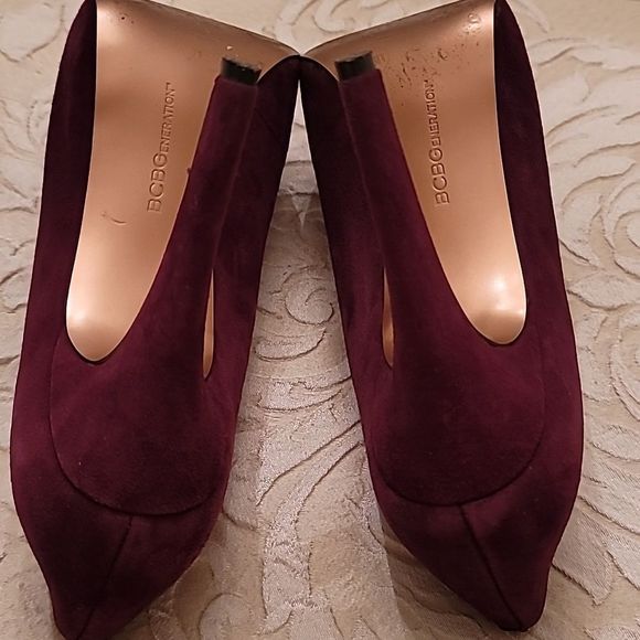BCBG Priyah Burgundy Suede Booties - Picture 13 of 16